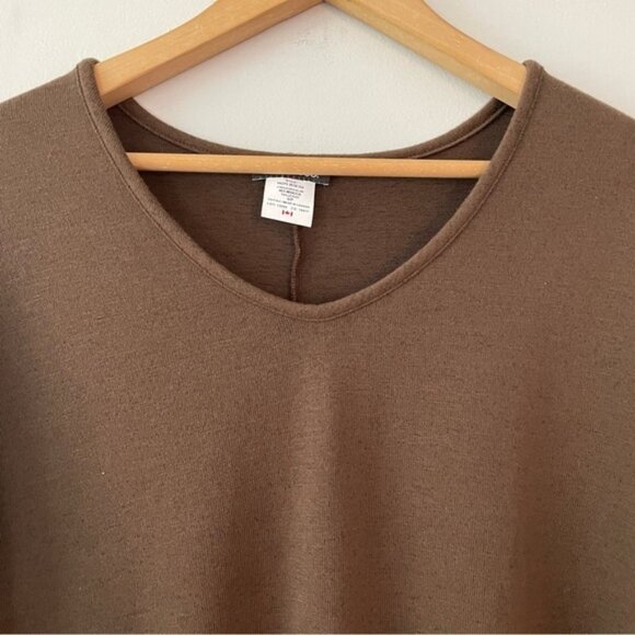 New Kim & Co Brown Soft Knit 3/4 Sleeve Top- Size Small (bin 1P) - Picture 2 of 2